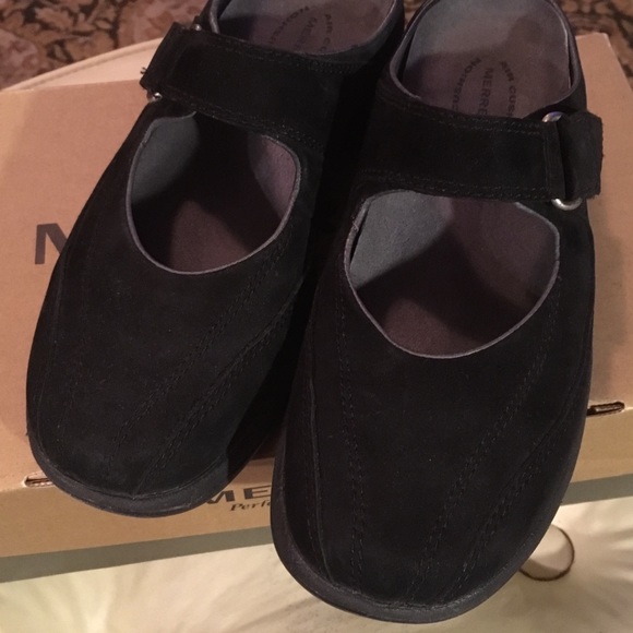 Merrell brand black suede Mary Jane backless clog - Picture 2 of 5